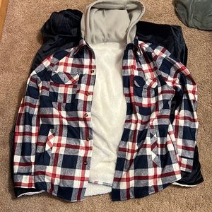 Plaid flannel jacket with soft inside
